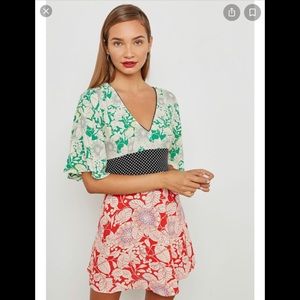 MIXED FLORALS MINI DRESS